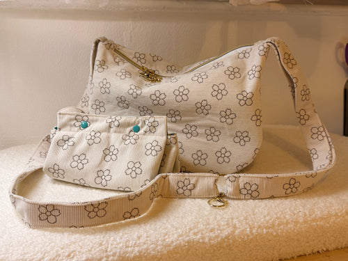 Corduroy fashionable handbag